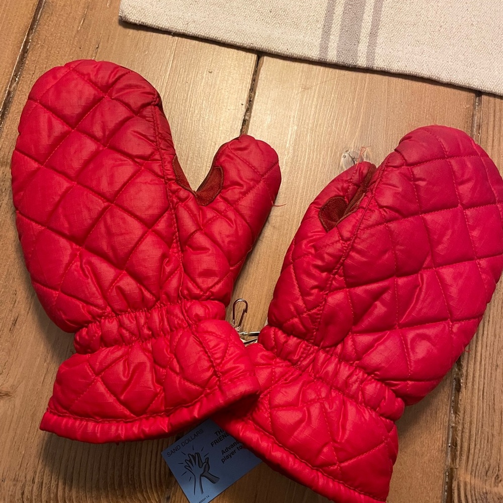 Vintage Quilted Red Mittens